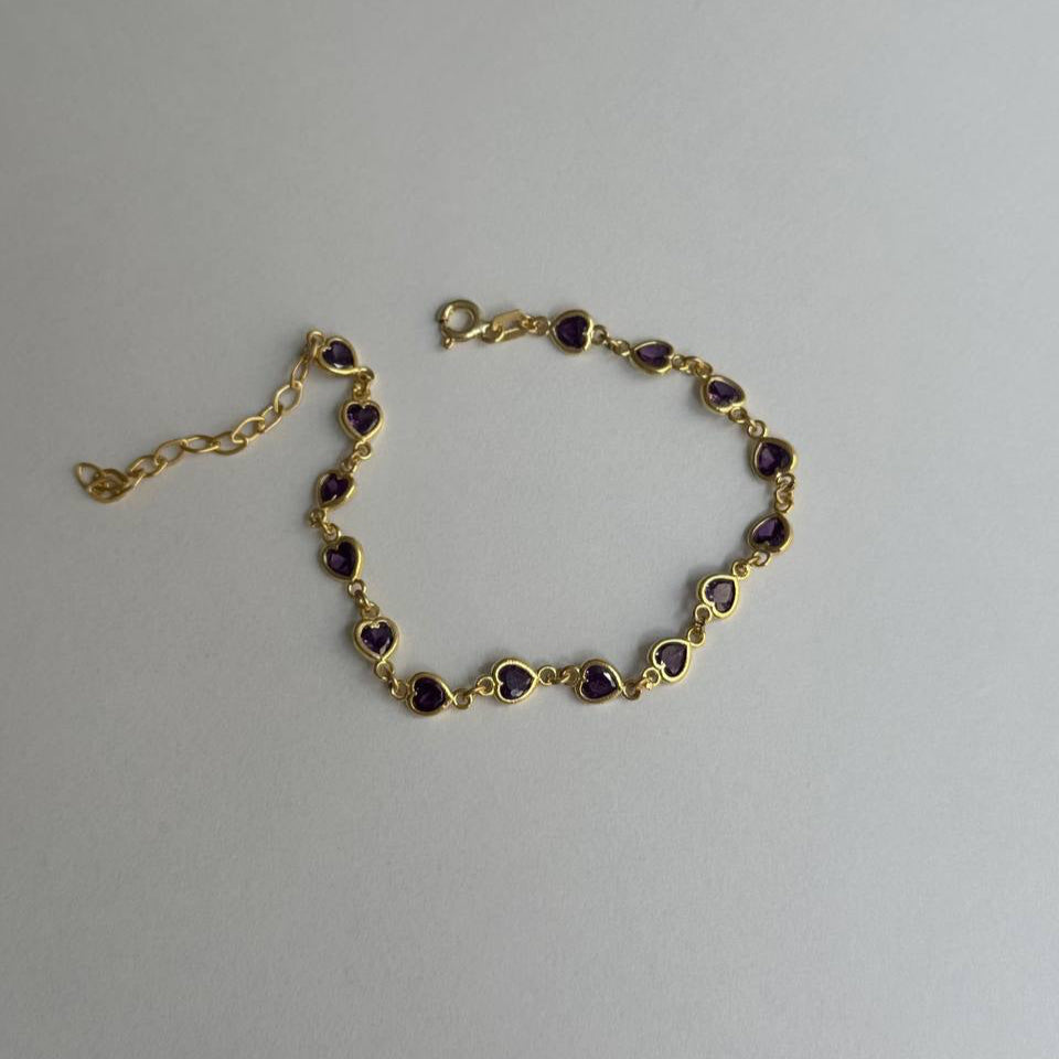 SIRALI KALP BİLEKLİK | 925 GÜMÜŞ