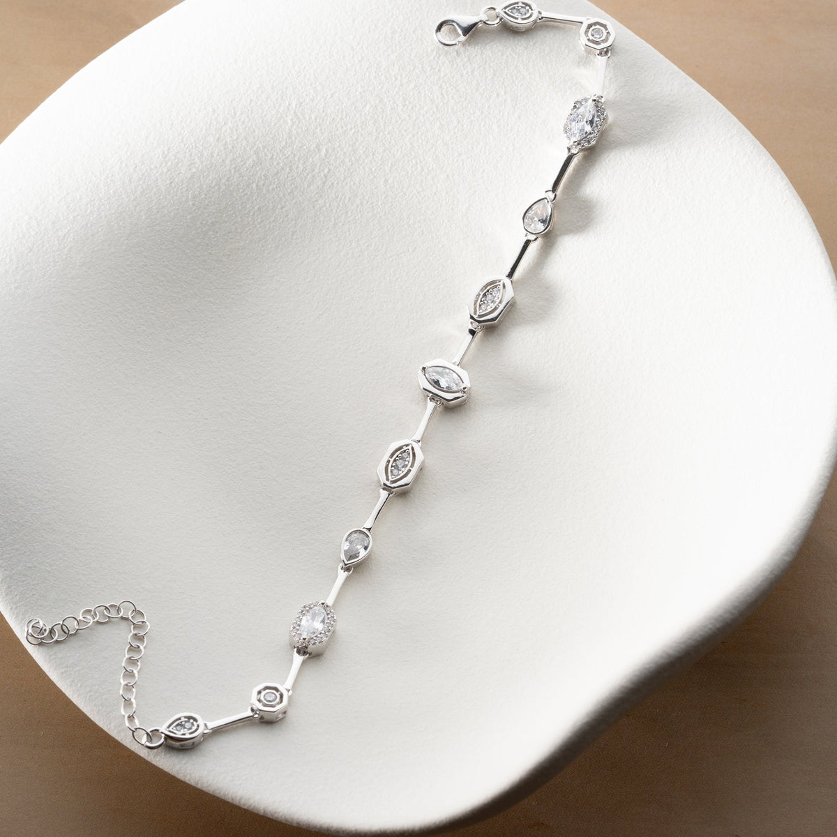 Asimetrik Mix Taşlı Bileklik | 925 Ayar Gümüş – Jeweliay Jewelry – 21