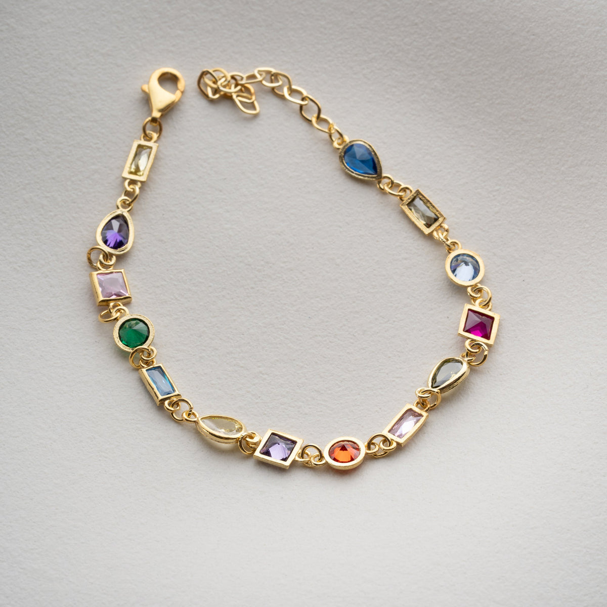 Asimetrik Mix Taşlı Bileklik | 925 Ayar Gümüş – Jeweliay Jewelry – 23