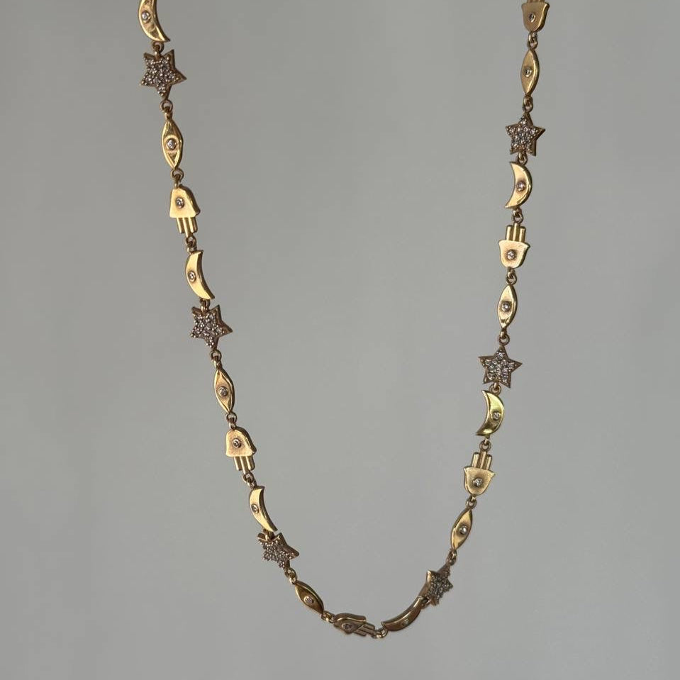 Ay Yıldız ve Fatma Ana Eli Charmlı Şans Kolye | 925 Ayar Gümüş – Jeweliay Jewelry – 12