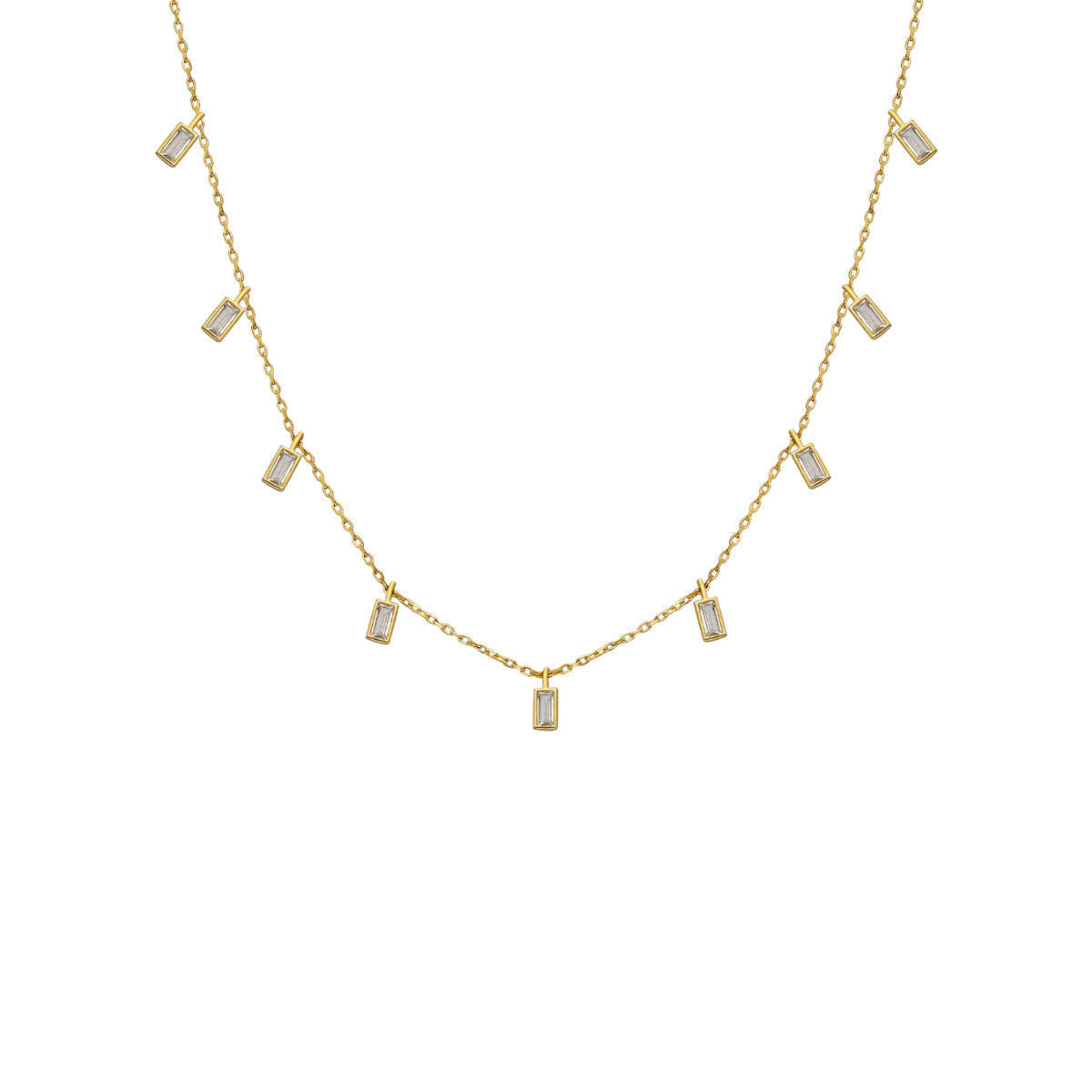 Baget Taş Sallantılı Kolye | 925 Ayar Gümüş – Jeweliay Jewelry – 1 – Gold beyaz fon #RENK_gold