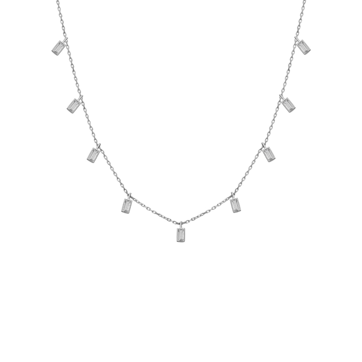 Baget Taş Sallantılı Kolye | 925 Ayar Gümüş – Jeweliay Jewelry – 2 – Silver beyaz fon #RENK_silver