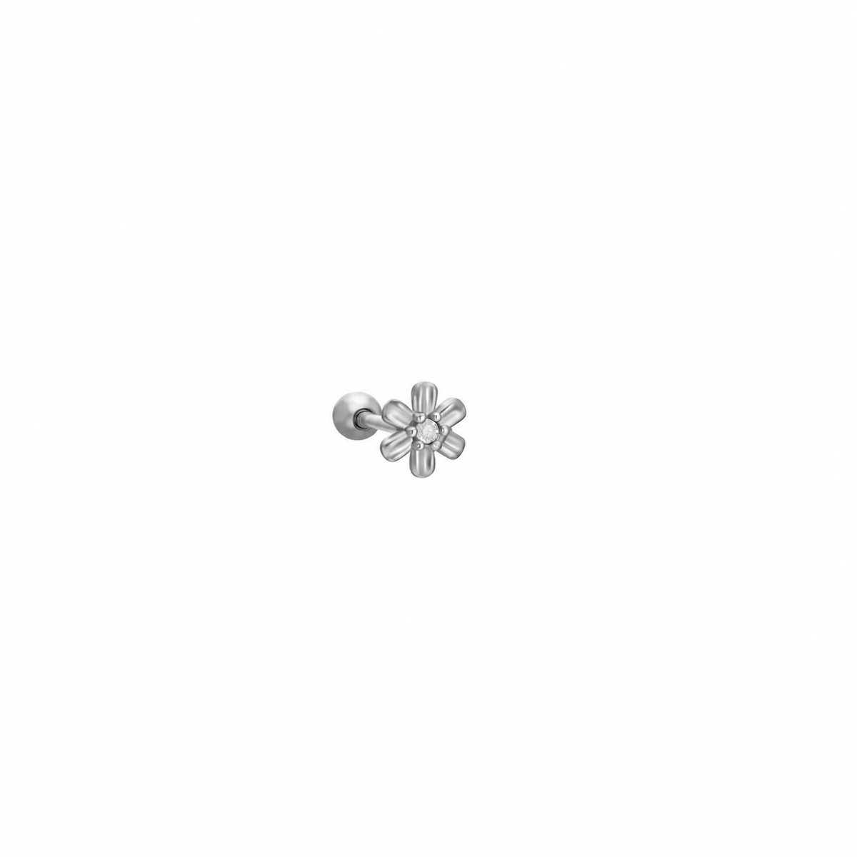 Basic Çiçek Piercing | 925 Ayar Gümüş – Jeweliay Jewelry – 2 – Silver beyaz fon #RENK_silver