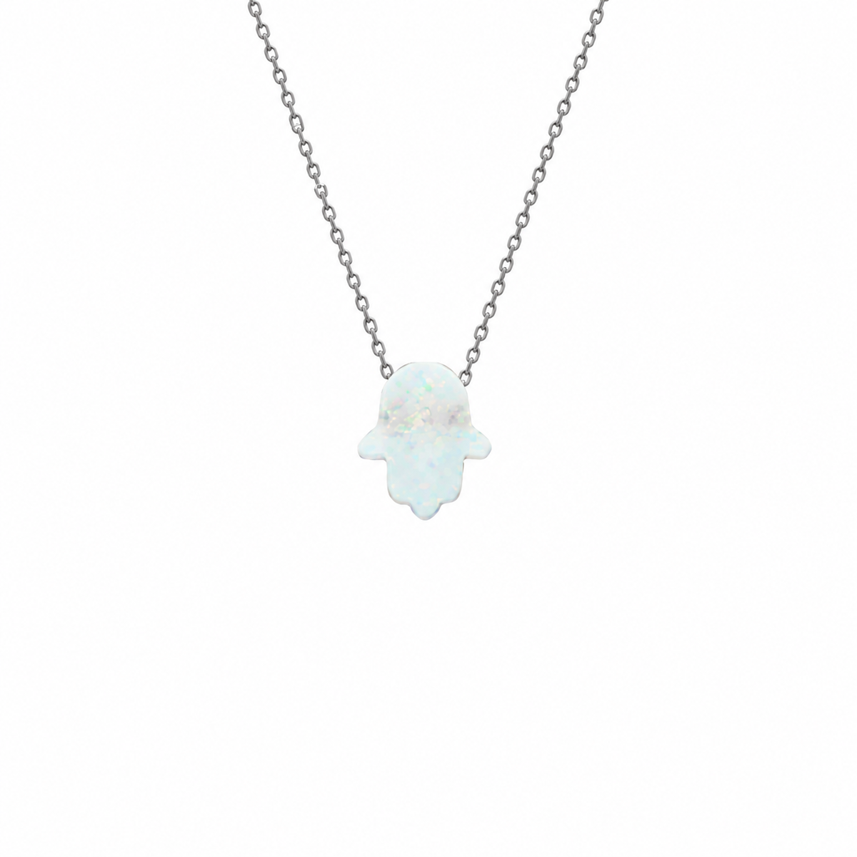 Beyaz Opal Fatma Ana Eli Kolye | 925 Ayar Gümüş – Jeweliay Jewelry – 2 – Silver beyaz fon #RENK_silver