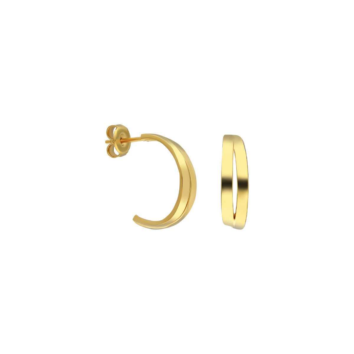 Çivili Yarım Halka Model Küpe | 925 Ayar Gümüş – Jeweliay Jewelry – 1 – Gold beyaz fon #RENK_gold