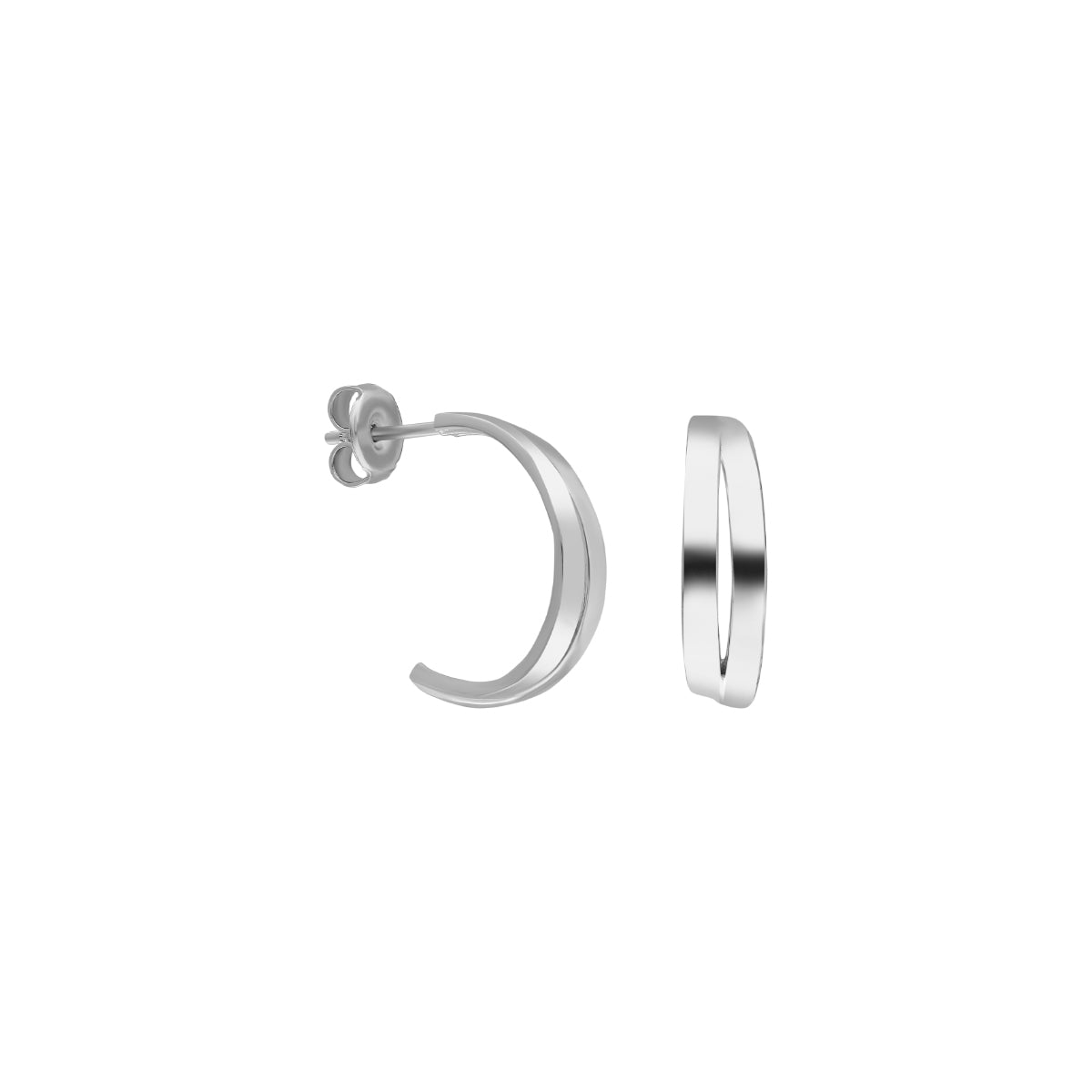 Çivili Yarım Halka Model Küpe | 925 Ayar Gümüş – Jeweliay Jewelry – 2 – Silver beyaz fon #RENK_silver