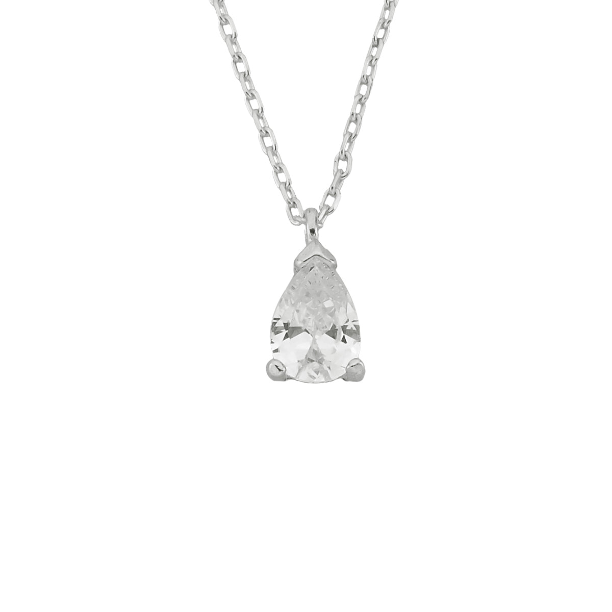 Damla Taşlı Kolye | 925 Ayar Gümüş – Jeweliay Jewelry – 2 – Silver beyaz fon #RENK_silver