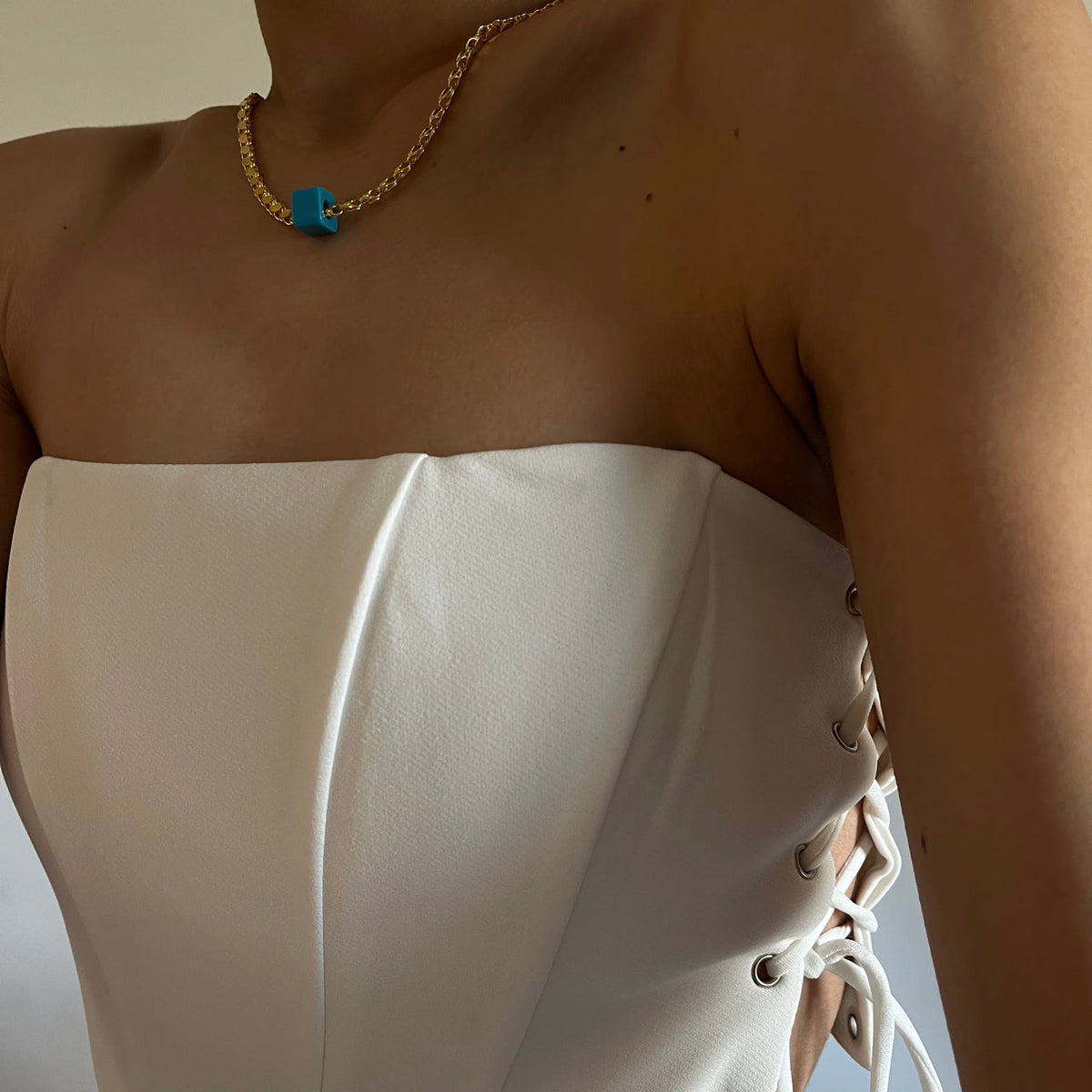 Firuze Taşlı Pullu Zincir Kolye | 925 Ayar Gümüş – Jeweliay Jewelry – 4