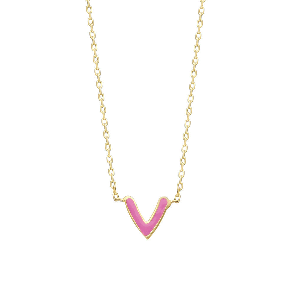 MINIMAL COLORFULL HEART NECKLACE (8453591826775)