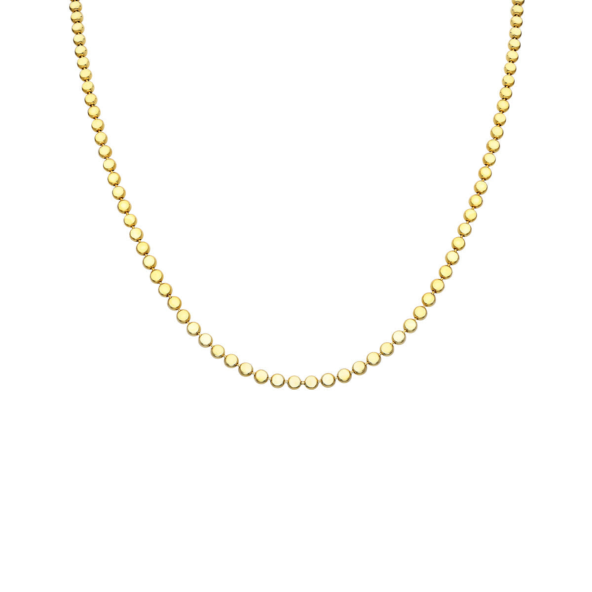 İtalyan Top Zincir Kolye | 925 Ayar Gümüş — Gold — beyaz fon #RENK_gold