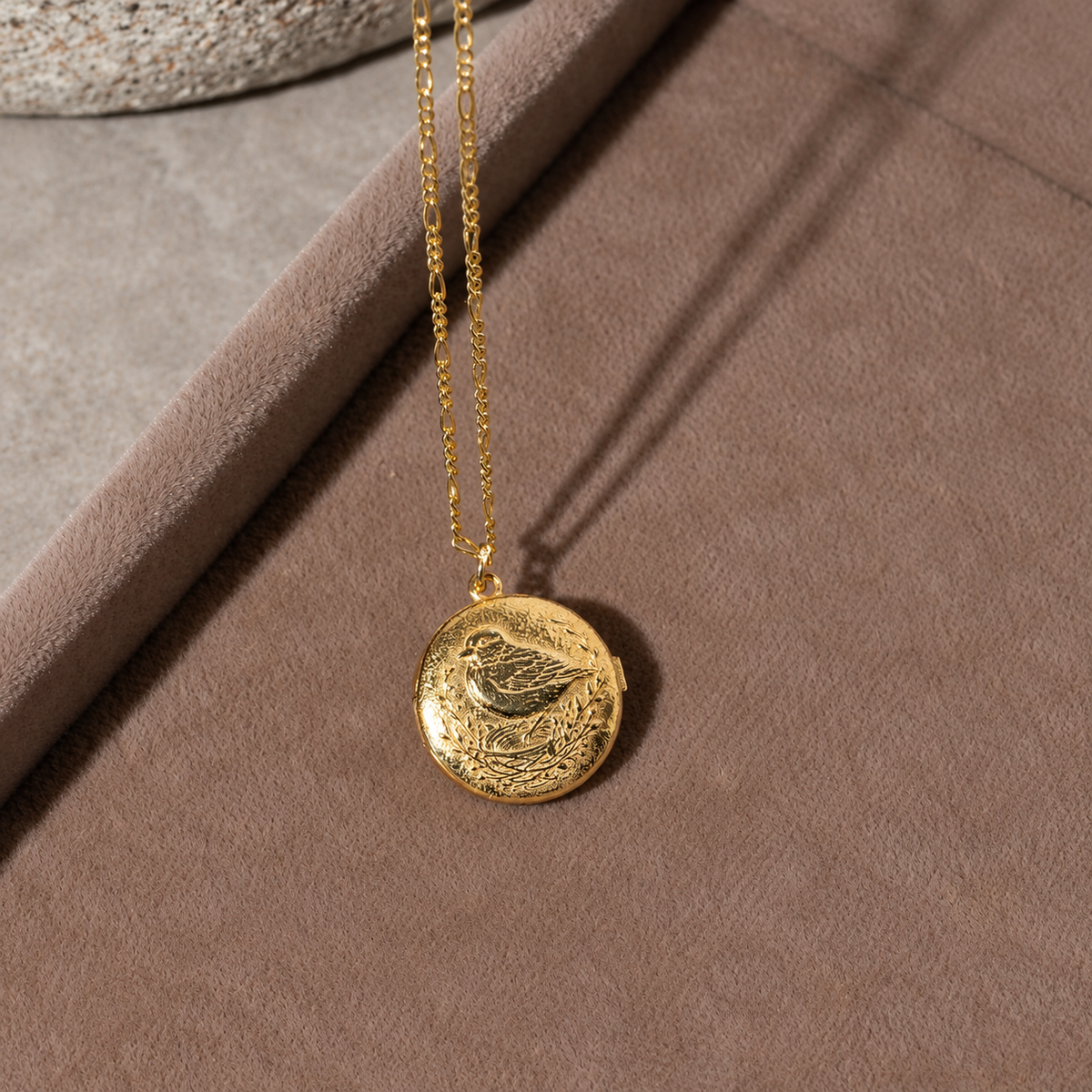 Kişiye Özel Antik Kuş Desenli Fotoğraflı Kapaklı Kolye | 925 Ayar Gümüş – Jeweliay Jewelry – 3
