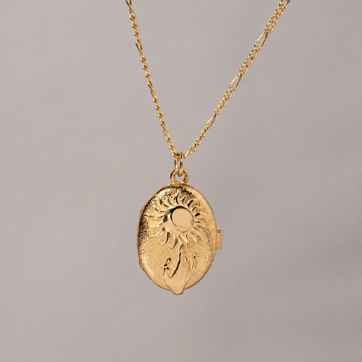Kişiye Özel Antik Güneş Desenli Fotoğraflı Kapaklı Kolye | 925 Ayar Gümüş – Jeweliay Jewelry – 3