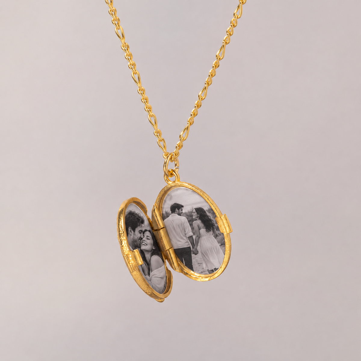 Kişiye Özel Antik Güneş Desenli Fotoğraflı Kapaklı Kolye | 925 Ayar Gümüş – Jeweliay Jewelry – 4