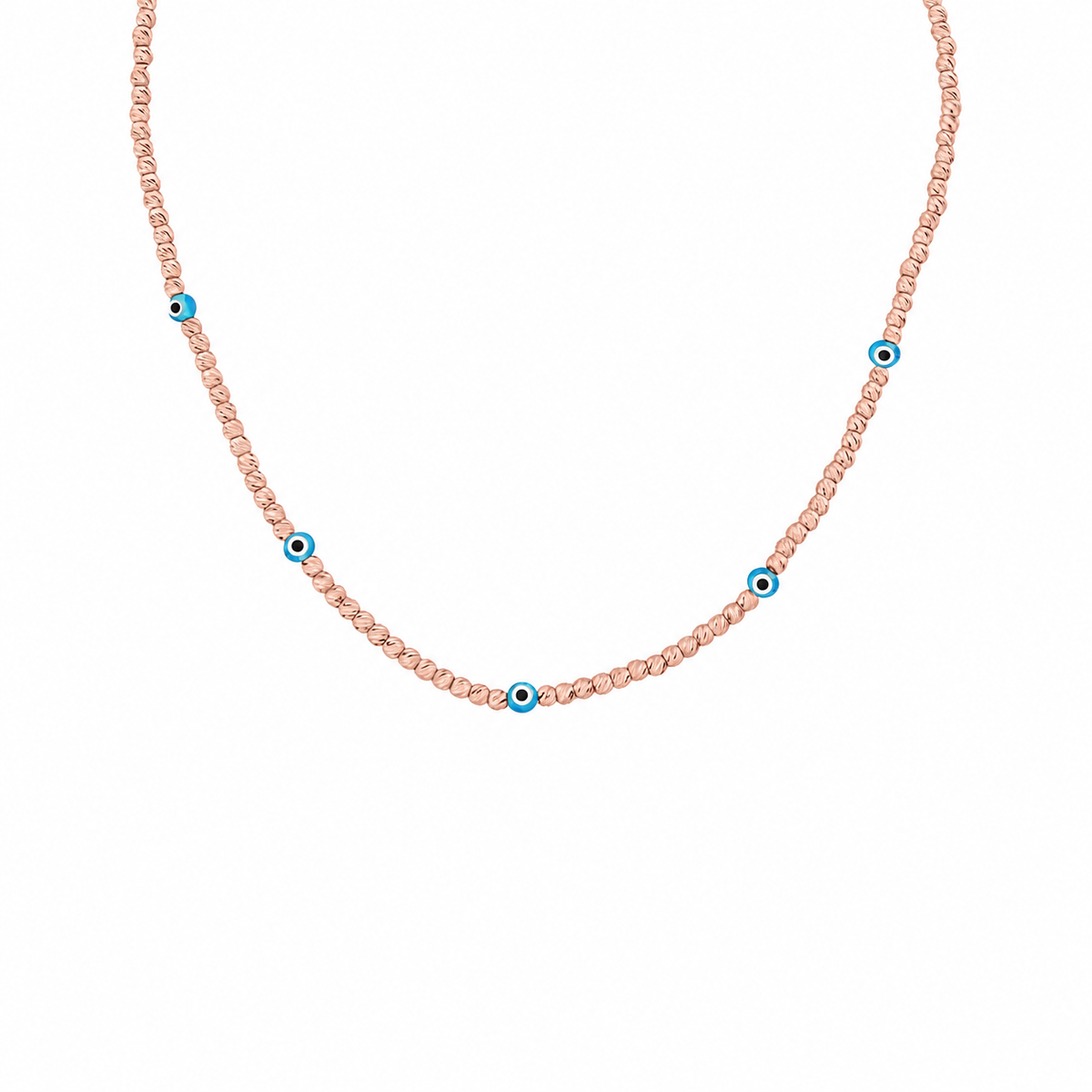 Kalemli Dorica Göz Nazarlı Kolye | 925 Ayar Gümüş – Jeweliay Jewelry – 4 – Rose beyaz fon #RENK_rose