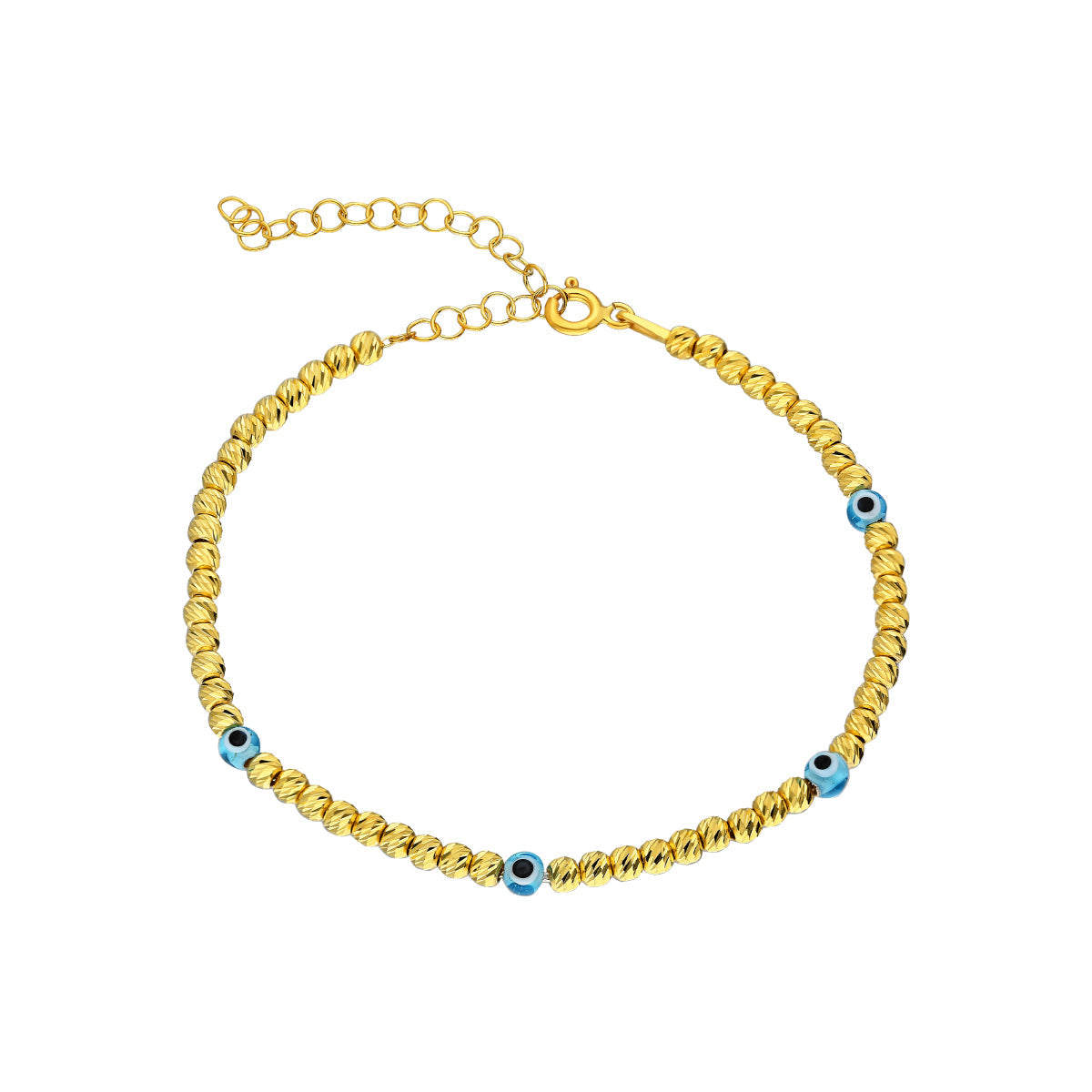 Kalemli Dorica Toplu Nazarlı Bileklik | 925 Ayar Gümüş – Jeweliay Jewelry – 2 – Gold beyaz fon #RENK_gold