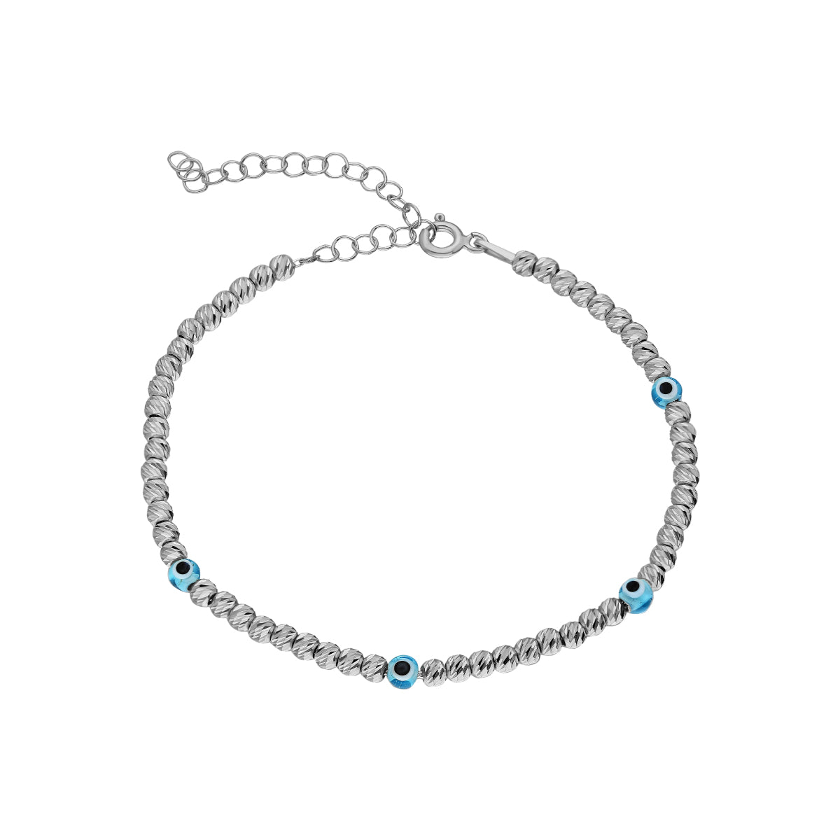 Kalemli Dorica Toplu Nazarlı Bileklik | 925 Ayar Gümüş – Jeweliay Jewelry – 3 – Silver beyaz fon #RENK_silver