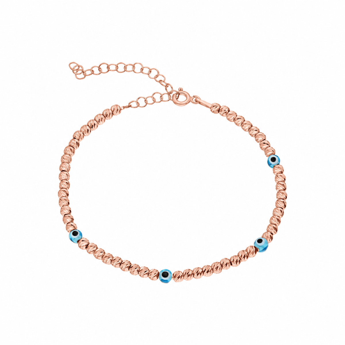 Kalemli Dorica Toplu Nazarlı Bileklik | 925 Ayar Gümüş – Jeweliay Jewelry – 4 – Rose beyaz fon #RENK_rose