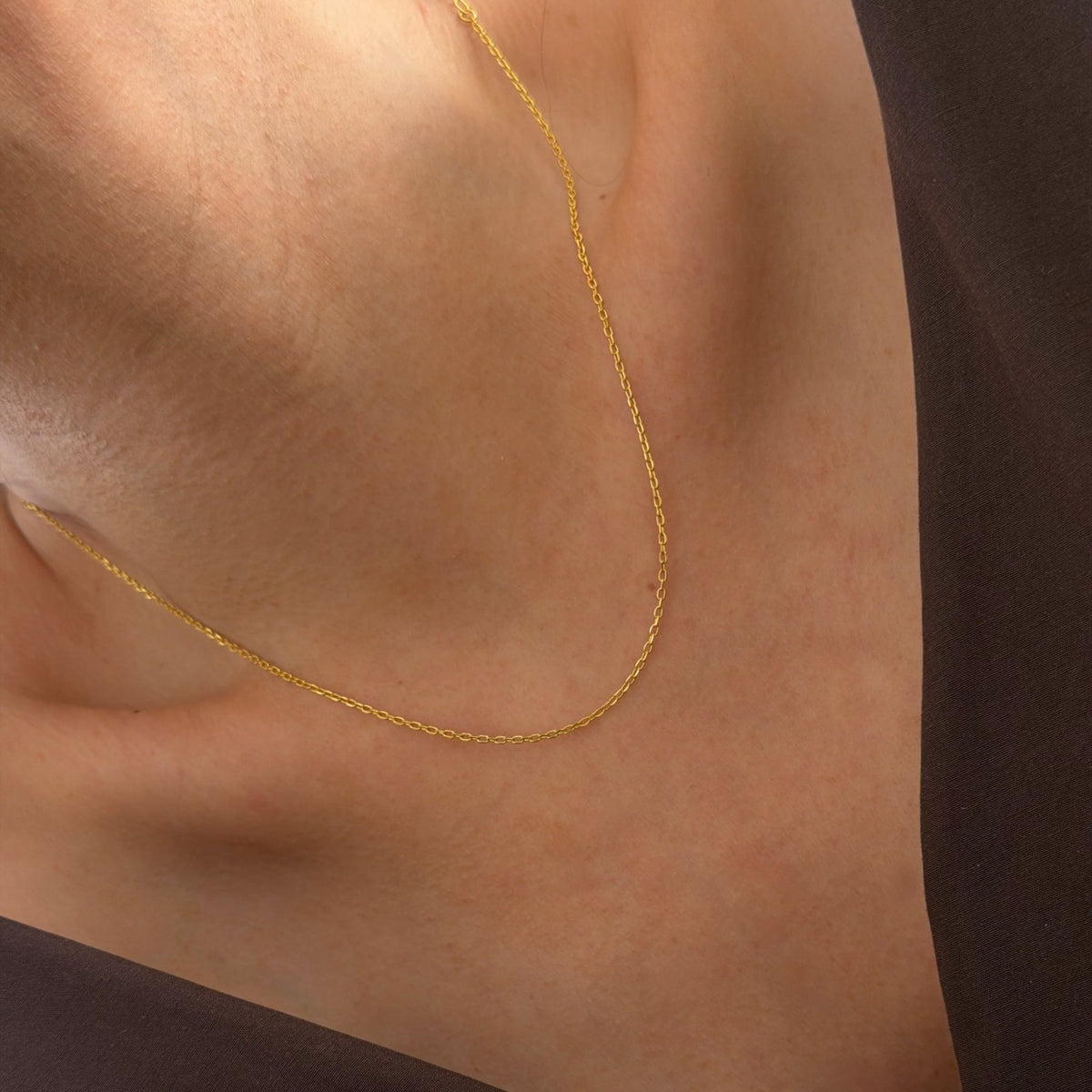 Kalın Forse Zincir Kolye | 925 Ayar Gümüş – Jeweliay Jewelry – 2 – Gold boyunda görünüm