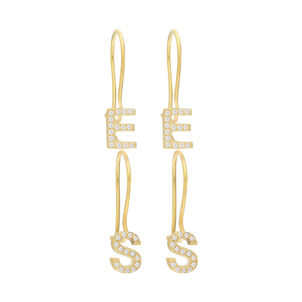 HARFLİ HALKA KÜPE | 925 GÜMÜŞ