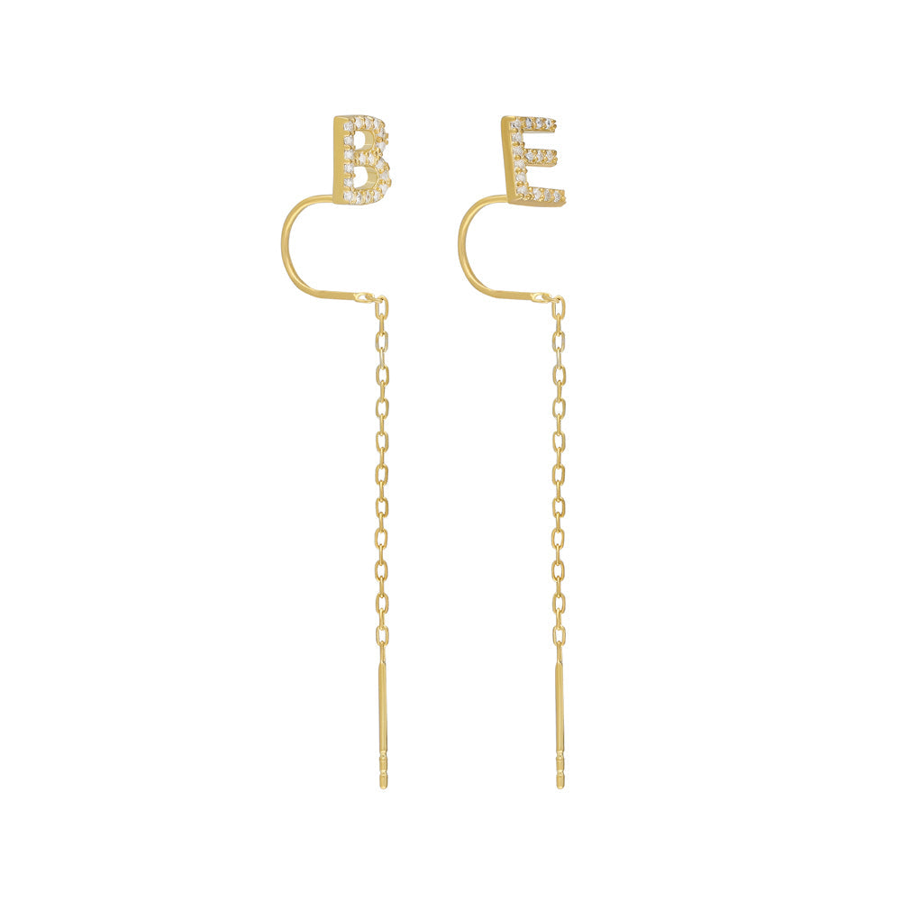 HARFLİ SALLANTILI KÜPE | 925 GÜMÜŞ