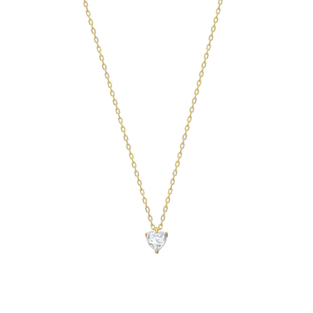 TAŞLI MİNİ KALP KOLYE | 925 GÜMÜŞ