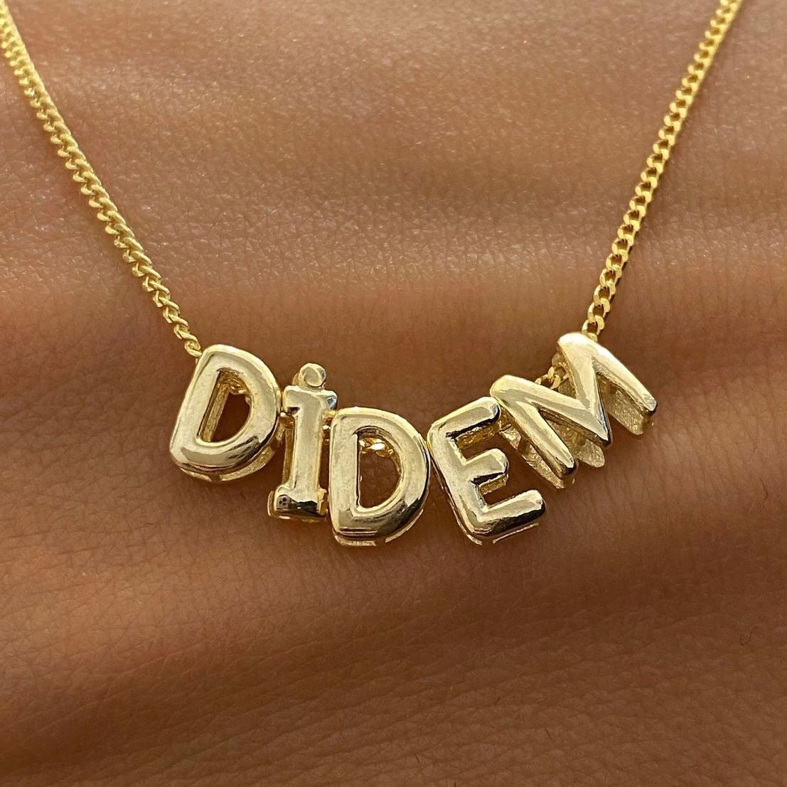 Kişiye Özel Balon Harfli İsim Yazılı Kolye | 925 Ayar Gümüş – Jeweliay Jewelry – 4