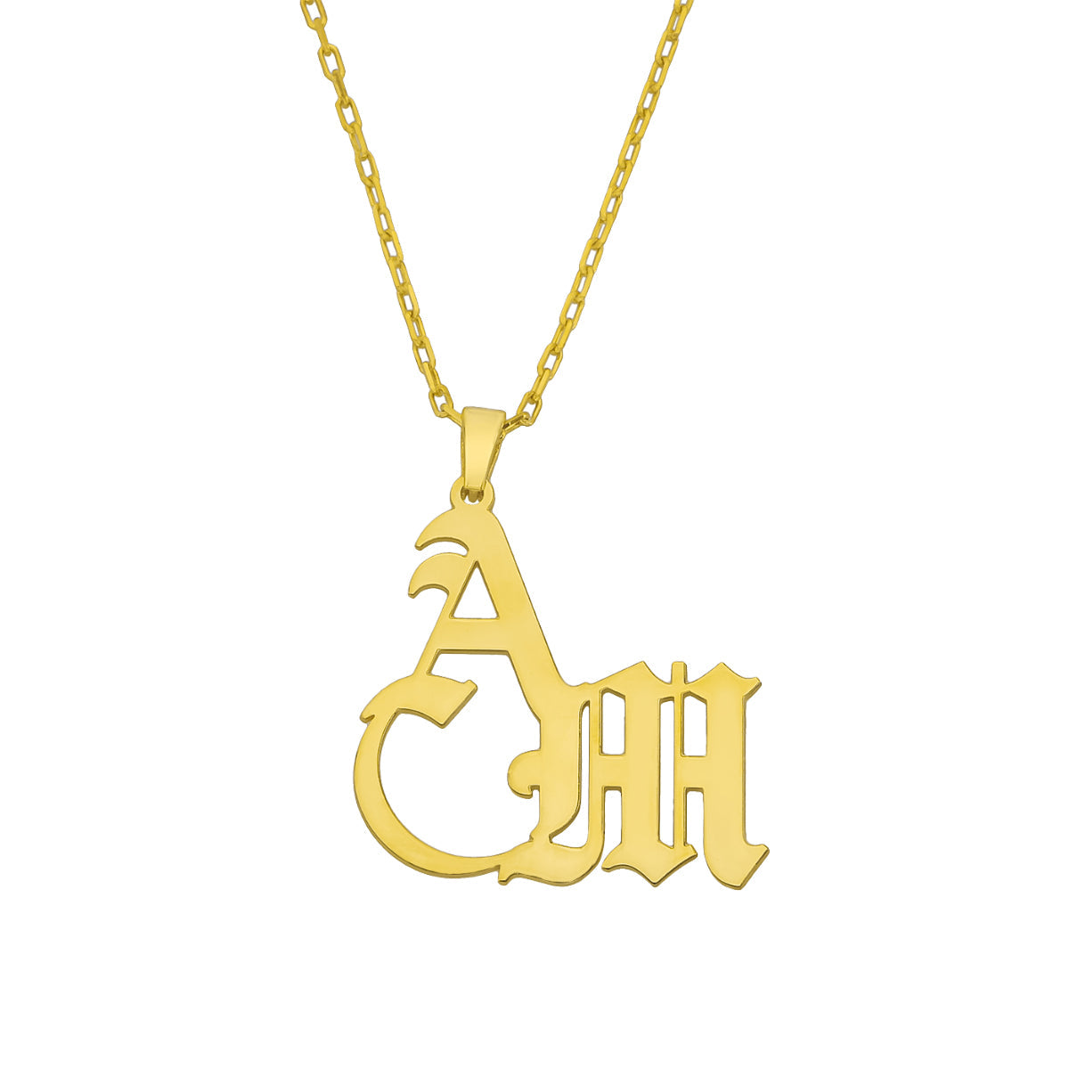Kişiye Özel Çift Gotik Harf Kolye | 925 Ayar Gümüş – Jeweliay Jewelry – 1 – Gold beyaz fon #RENK_gold
