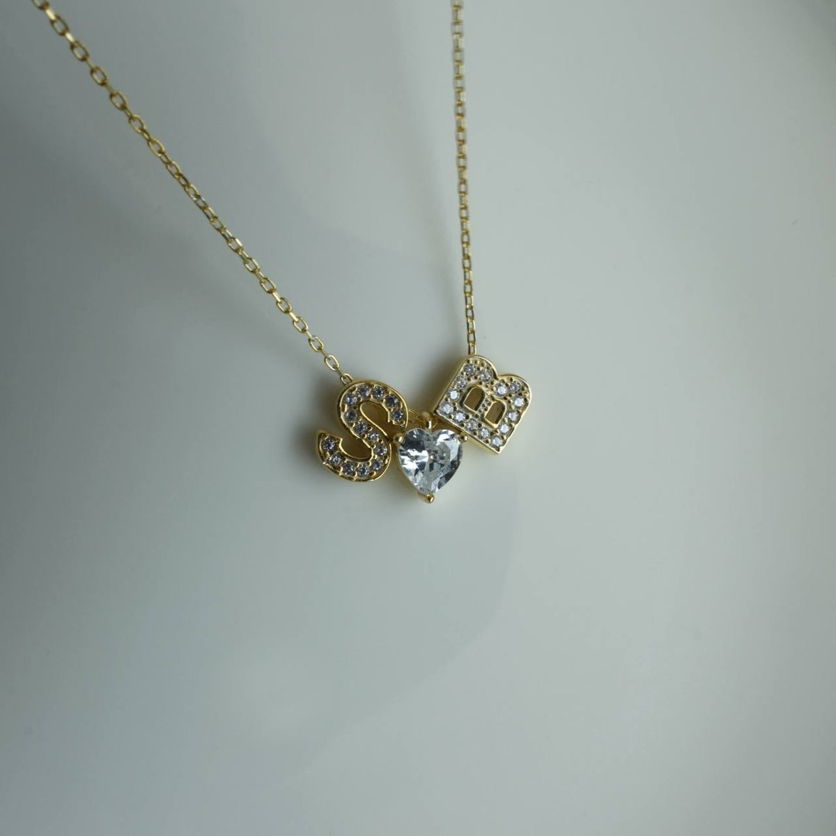 Kişiye Özel Çift Harfli Tek Taş Kalp Kolye | 925 Ayar Gümüş – Jeweliay Jewelry – 5