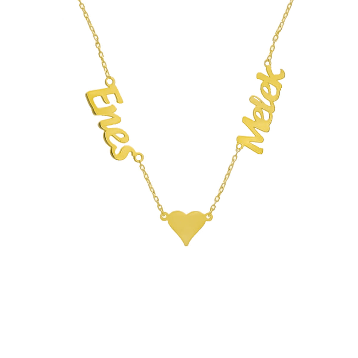 Kişiye Özel Çift İsimli Kalpli Kolye | 925 Ayar Gümüş – Jeweliay Jewelry – 1 – Gold beyaz fon #RENK_gold