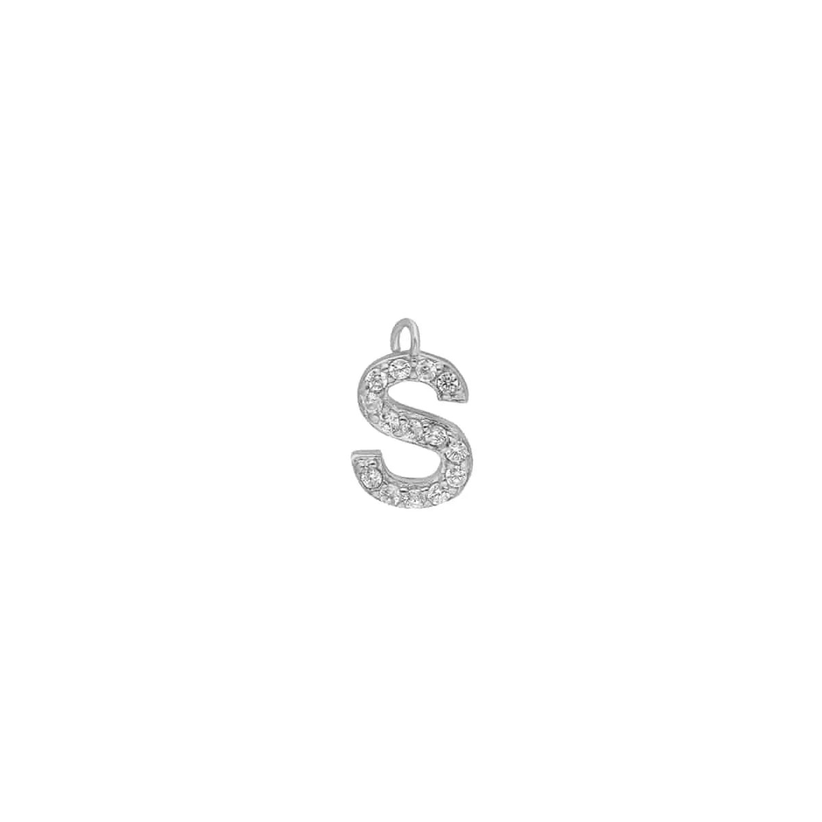 Kişiye Özel Ek Harf Charm | 925 Ayar Gümüş – Jeweliay Jewelry – 2 – Silver – Taşlı beyaz fon #RENK_silver