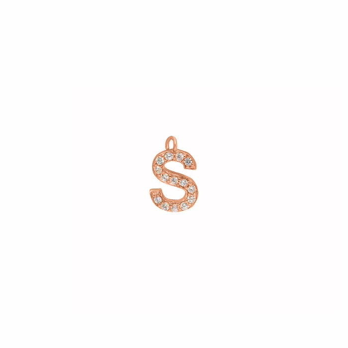 Kişiye Özel Ek Harf Charm | 925 Ayar Gümüş – Jeweliay Jewelry – 3 – Rose – Taşlı beyaz fon #RENK_rose