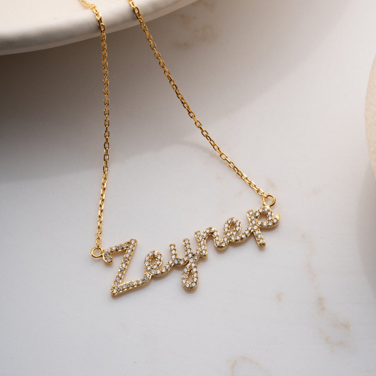 Kişiye Özel El Yazısı İsim Yazılı Zirkon Taşlı Kolye | 925 Ayar Gümüş – Jeweliay Jewelry – 5