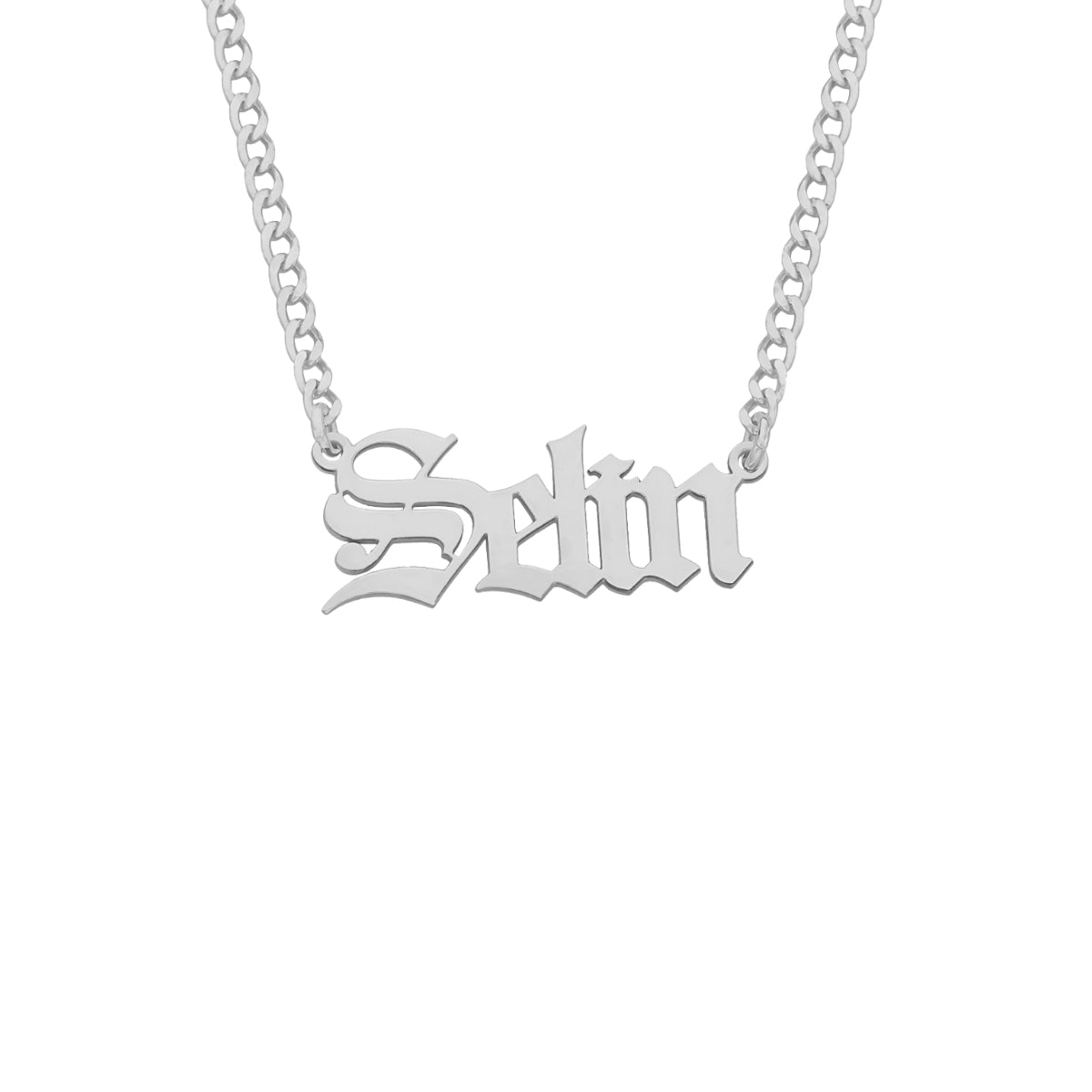 Kişiye Özel Gotik İsimli Gurmet Zincir Kolye | 925 Ayar Gümüş – Jeweliay Jewelry – 2 – Silver beyaz fon #RENK_silver