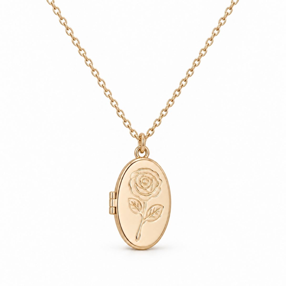 Kişiye Özel Gül Detaylı Fotoğraflı Kapaklı Kolye | 925 Ayar Gümüş – Jeweliay Jewelry – 4 – Gold beyaz fon #RENK_gold
