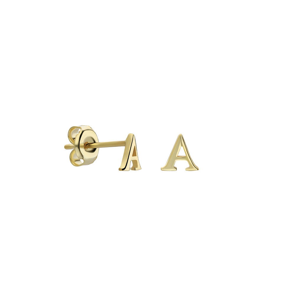 Kişiye Özel Harf Çivili Küpe | 925 Ayar Gümüş – Jeweliay Jewelry – 1 – Gold beyaz fon #RENK_gold