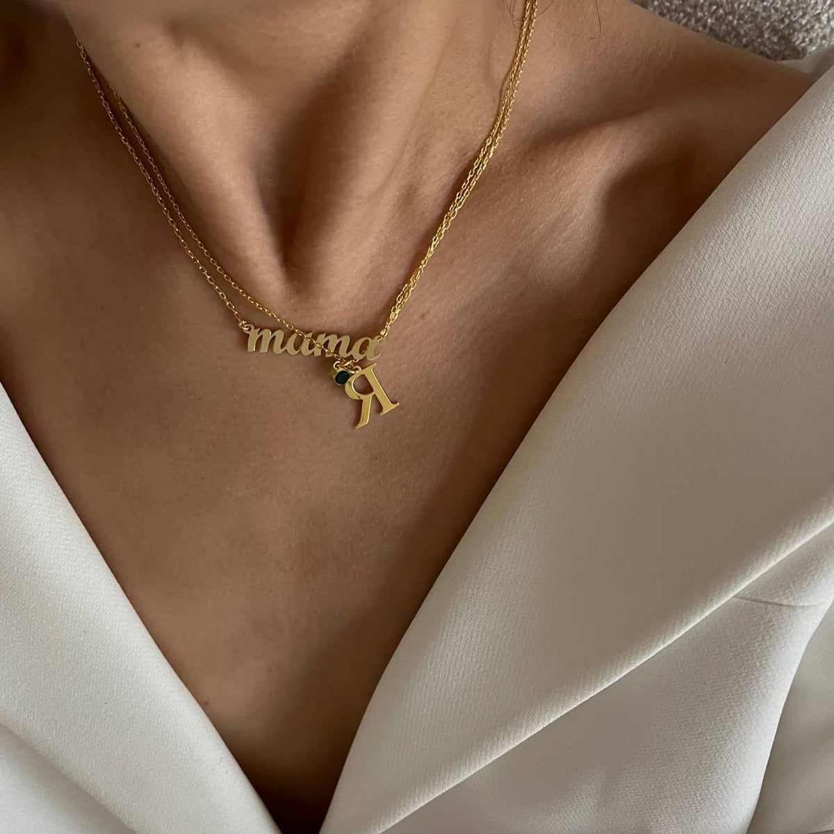 Kişiye Özel Harf Doğum Taşı Sallantılı Kolye | 925 Ayar Gümüş – Jeweliay Jewelry – 11