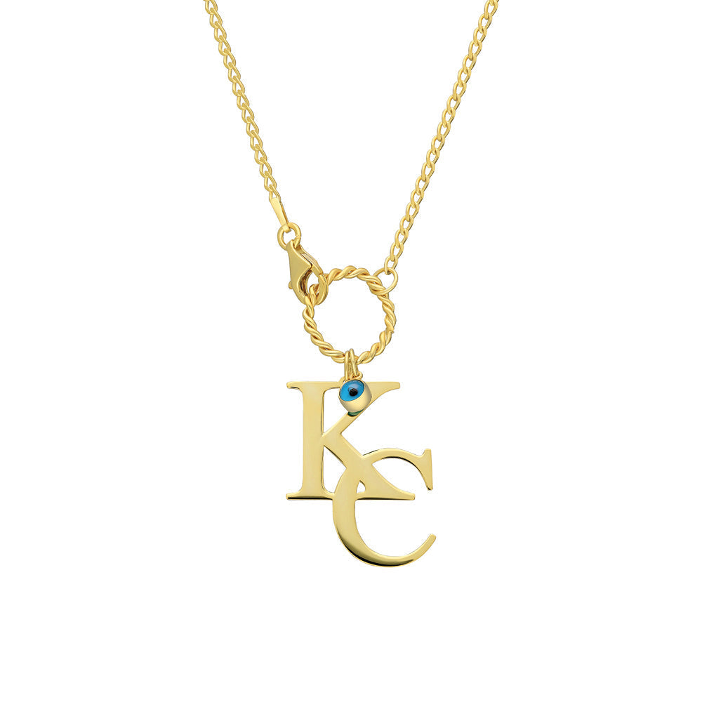 Kişiye Özel Harf Göz Nazar Sallantılı Halka Gurmet Zincir Kolye | 925 Ayar Gümüş – Jeweliay Jewelry – 1 – Gold beyaz fon #RENK_gold