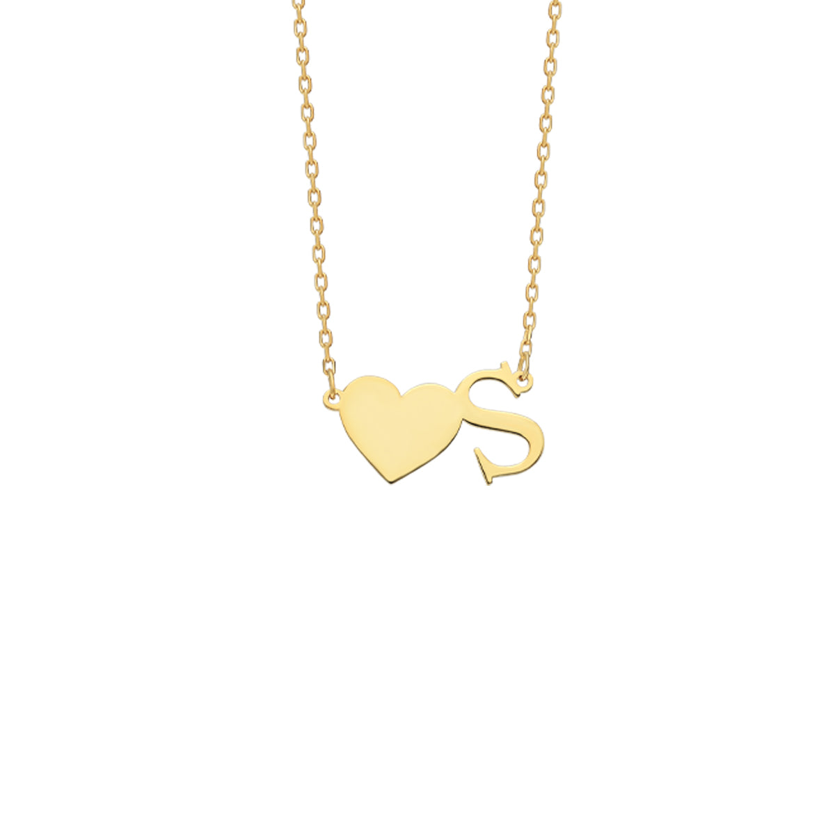 Kişiye Özel Harf Kalp Birleşik Kolye | 925 Ayar Gümüş – Jeweliay Jewelry – 1 – Gold beyaz fon #RENK_gold