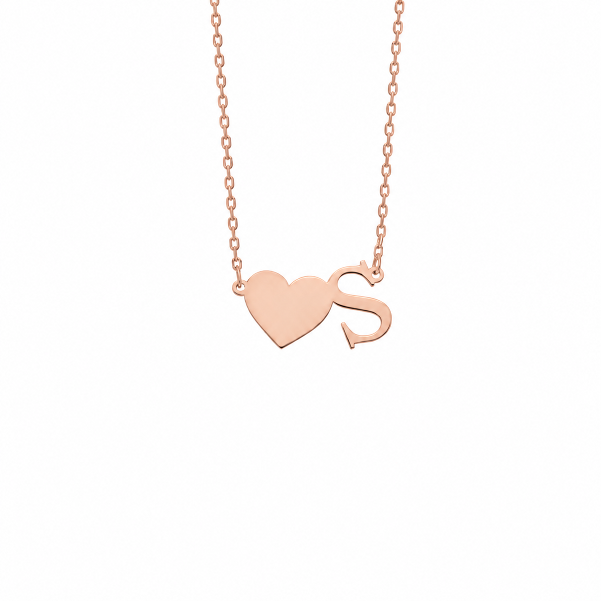 Kişiye Özel Harf Kalp Birleşik Kolye | 925 Ayar Gümüş – Jeweliay Jewelry – 3 – Rose beyaz fon #RENK_rose
