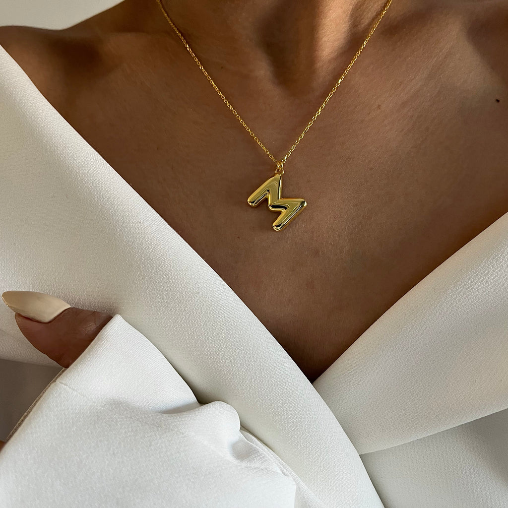 Kişiye Özel Harfli Bombeli Kolye | 925 Ayar Gümüş – Jeweliay Jewelry – 4