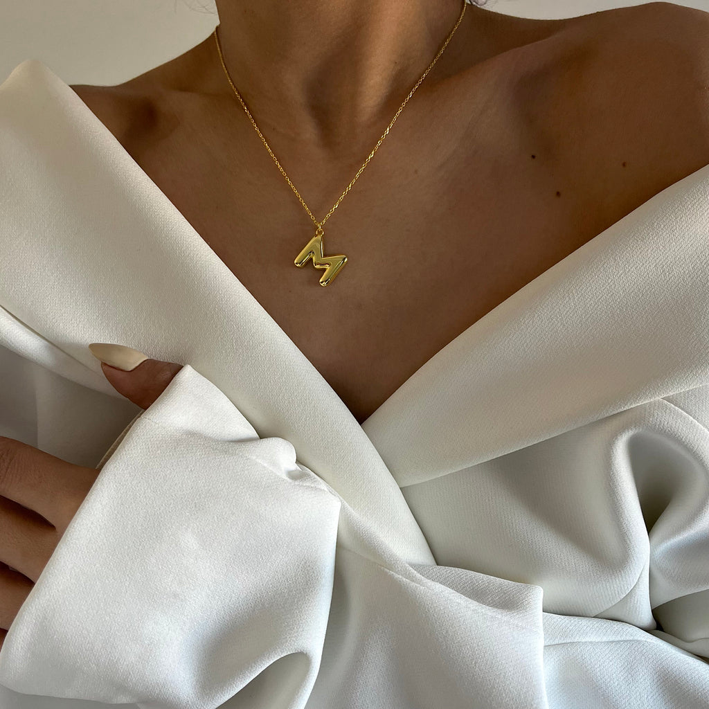 Kişiye Özel Harfli Bombeli Kolye | 925 Ayar Gümüş – Jeweliay Jewelry – 7