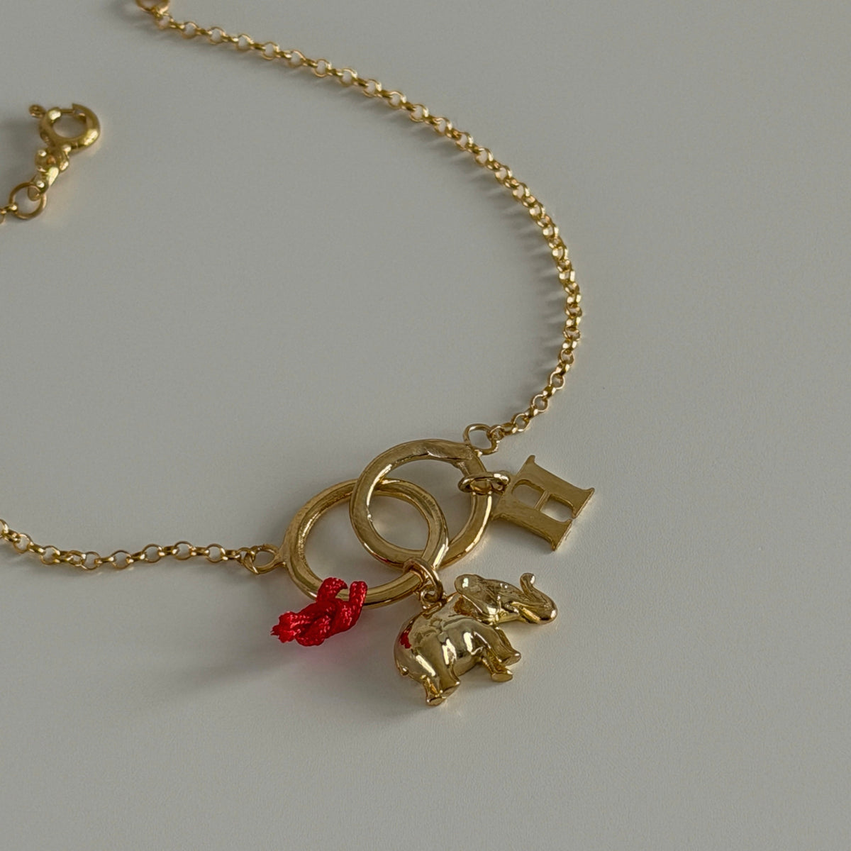 Kişiye Özel Harfli Filli Şans Bileklik | 925 Ayar Gümüş – Jeweliay Jewelry – 8