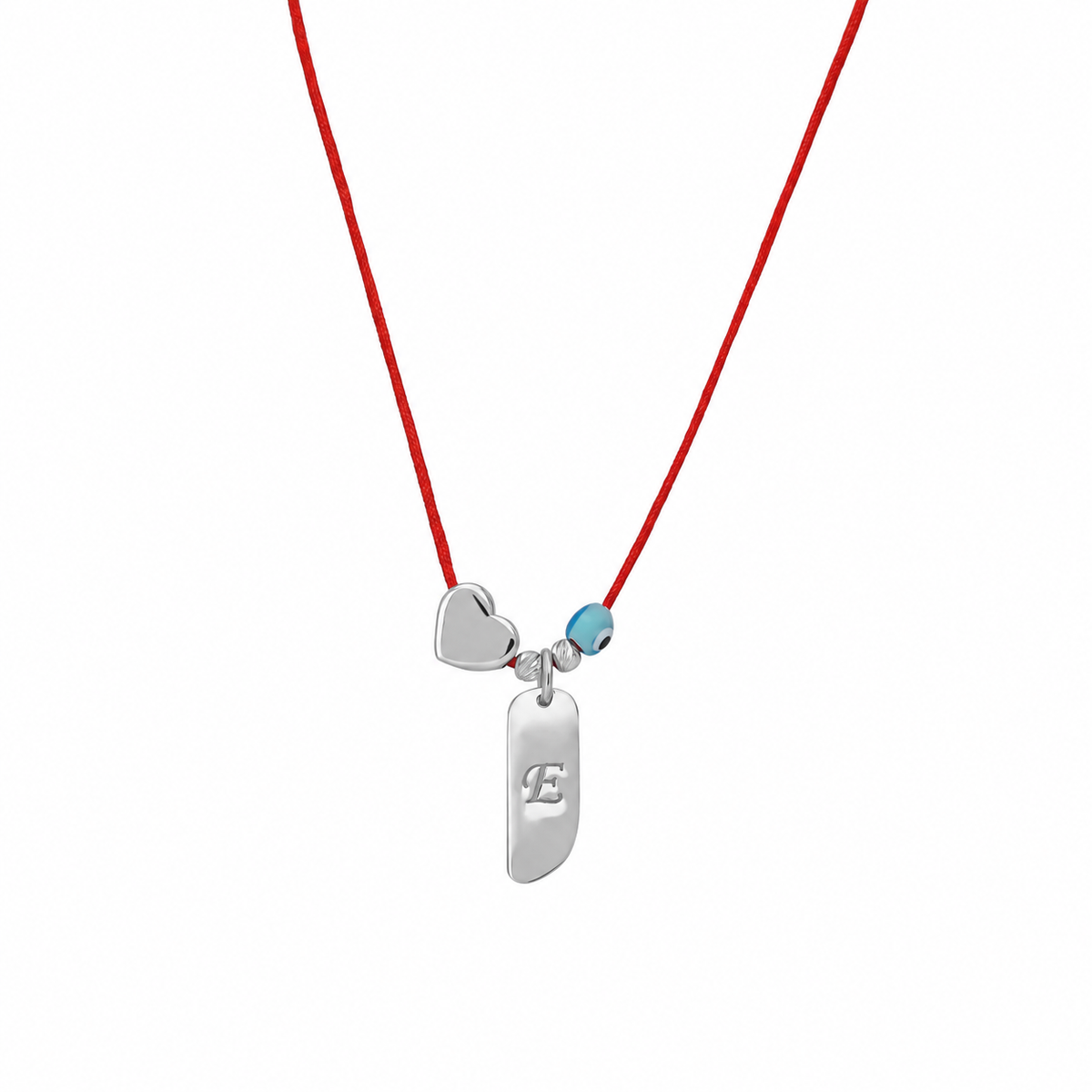 Kişiye Özel Harfli Kalp Göz Nazar Kolye | 925 Ayar Gümüş – Jeweliay Jewelry – 2 – Silver beyaz fon #RENK_silver