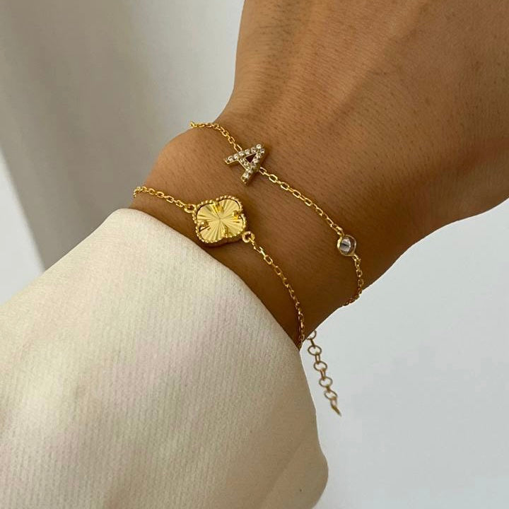 Kişiye Özel Harfli Kapama Taşlı Bileklik | 925 Ayar Gümüş – Jeweliay Jewelry – 6