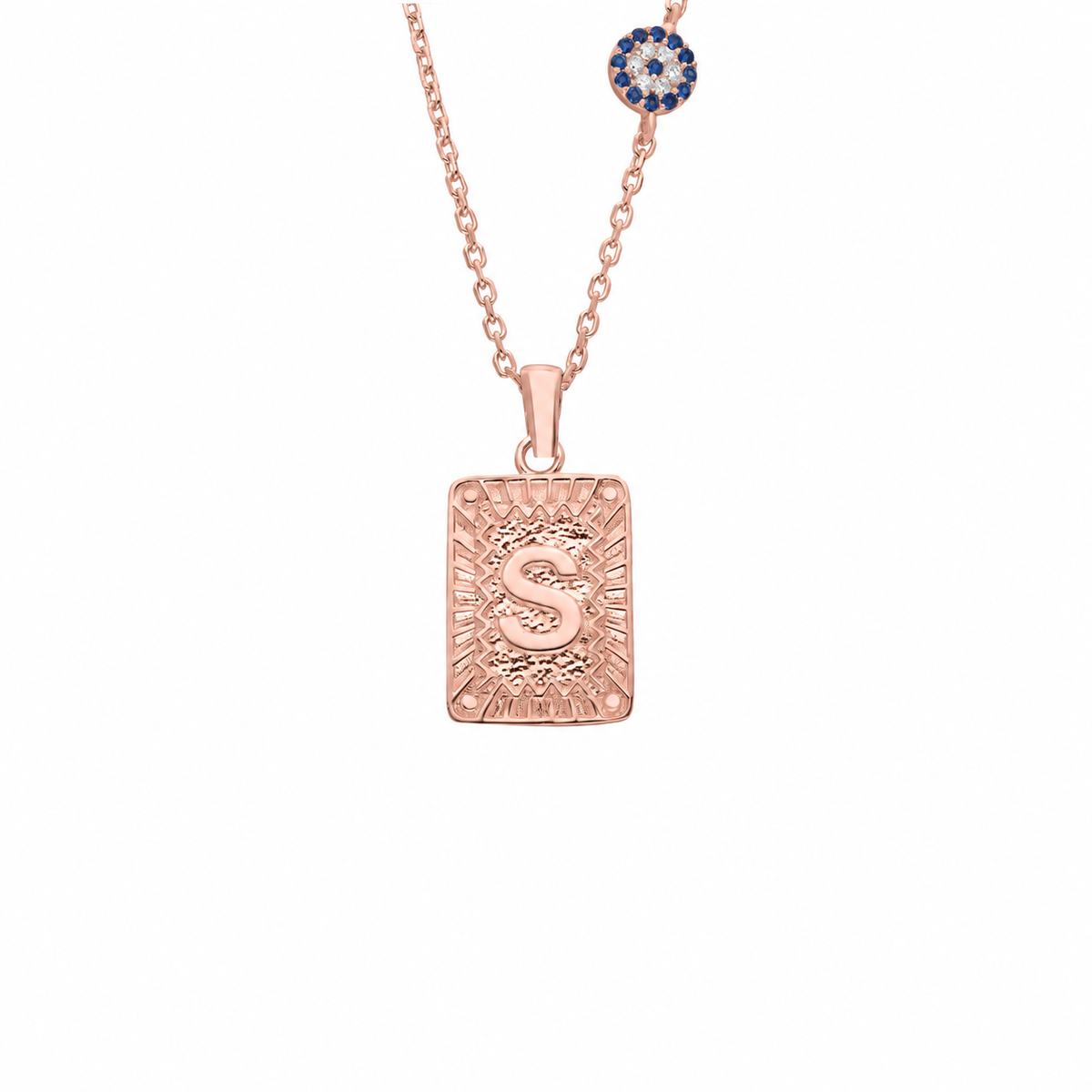 Kişiye Özel Harfli Zirkon Taşlı Nazar Kolye | 925 Ayar Gümüş – Jeweliay Jewelry – 3 – Rose beyaz fon #RENK_rose