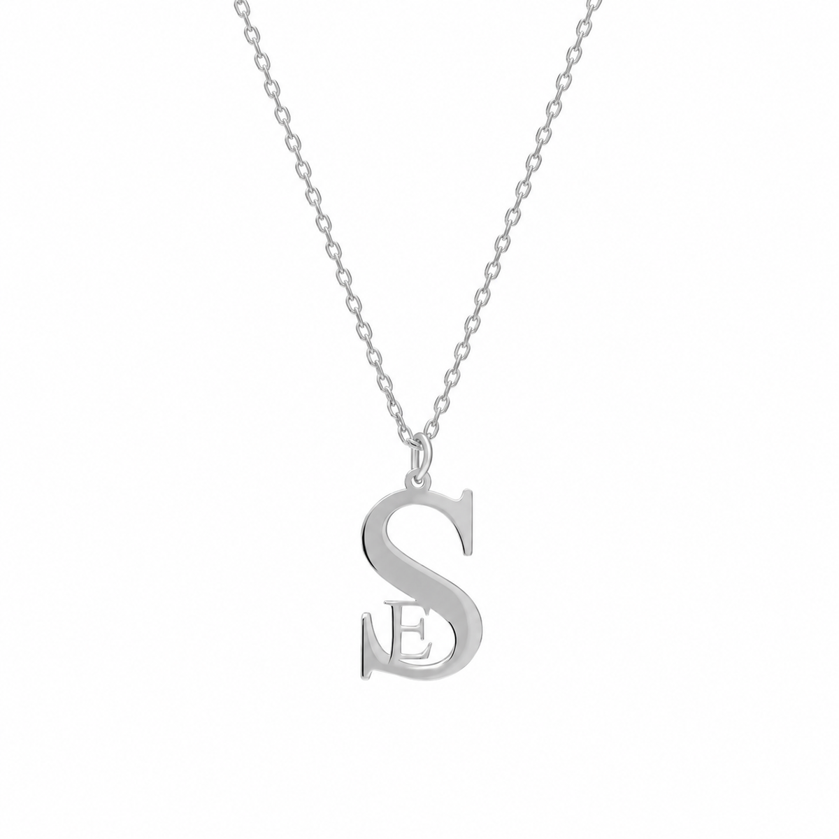 Kişiye Özel İç İçe Büyük ve Küçük Harf Kolye | 925 Ayar Gümüş – Jeweliay Jewelry – 2 – Silver beyaz fon #RENK_silver