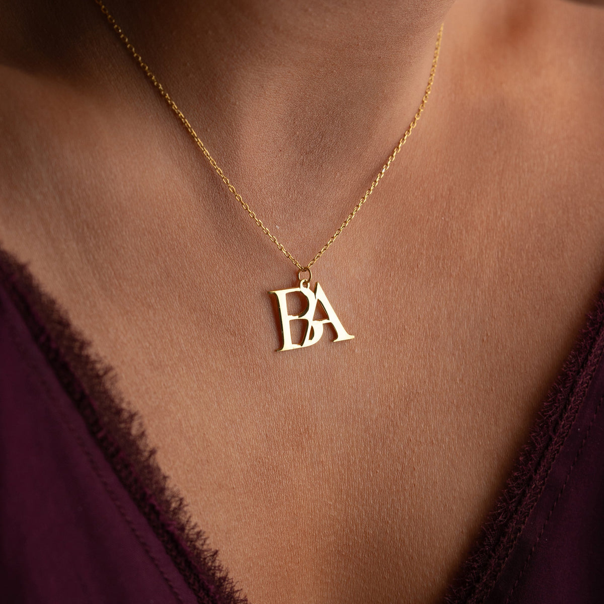 Kişiye Özel İç İçe İki Harfli Kolye | 925 Ayar Gümüş – Jeweliay Jewelry – 14