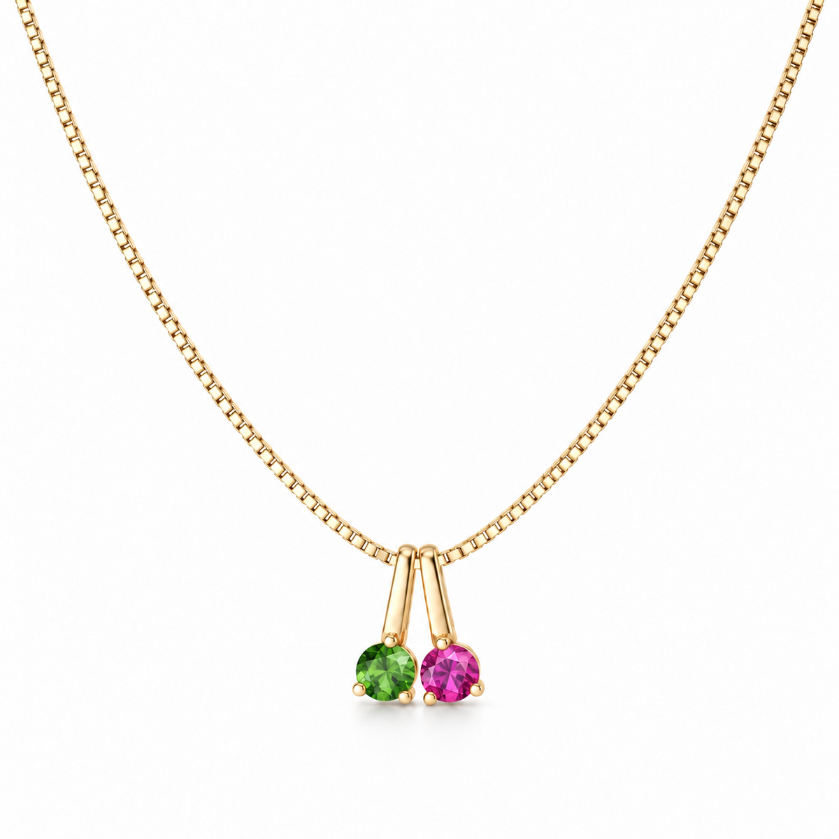 Kişiye Özel İki Doğum Ayı Taşlı Kolye | 925 Ayar Gümüş – Jeweliay Jewelry – 4 – Gold beyaz fon #RENK_gold