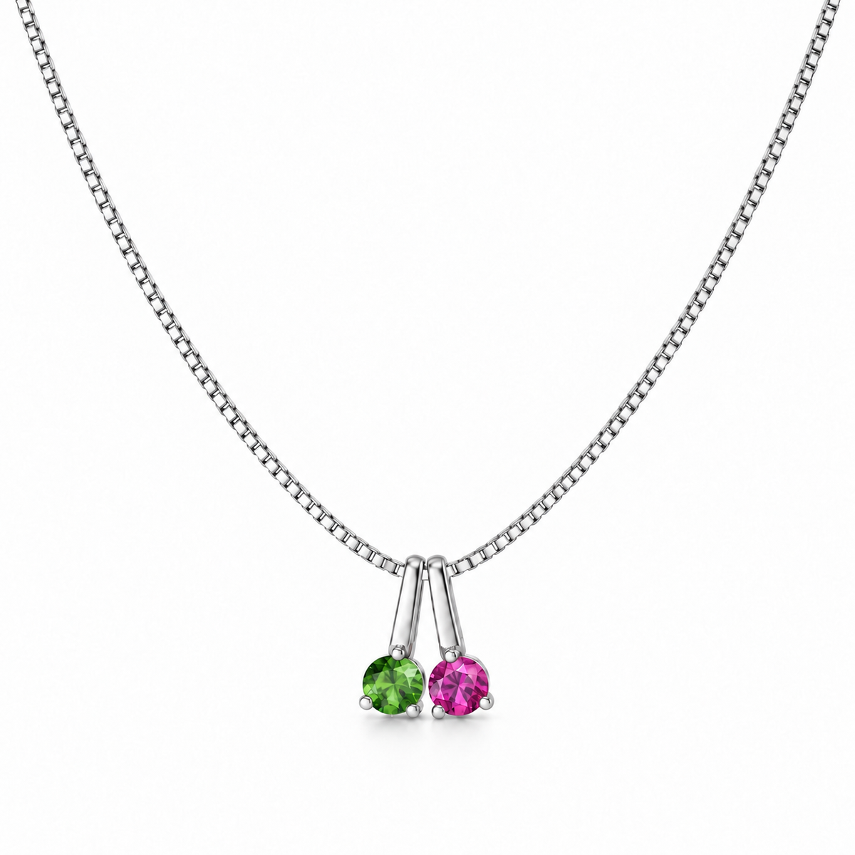 Kişiye Özel İki Doğum Ayı Taşlı Kolye | 925 Ayar Gümüş – Jeweliay Jewelry – 5 – Silver beyaz fon #RENK_silver