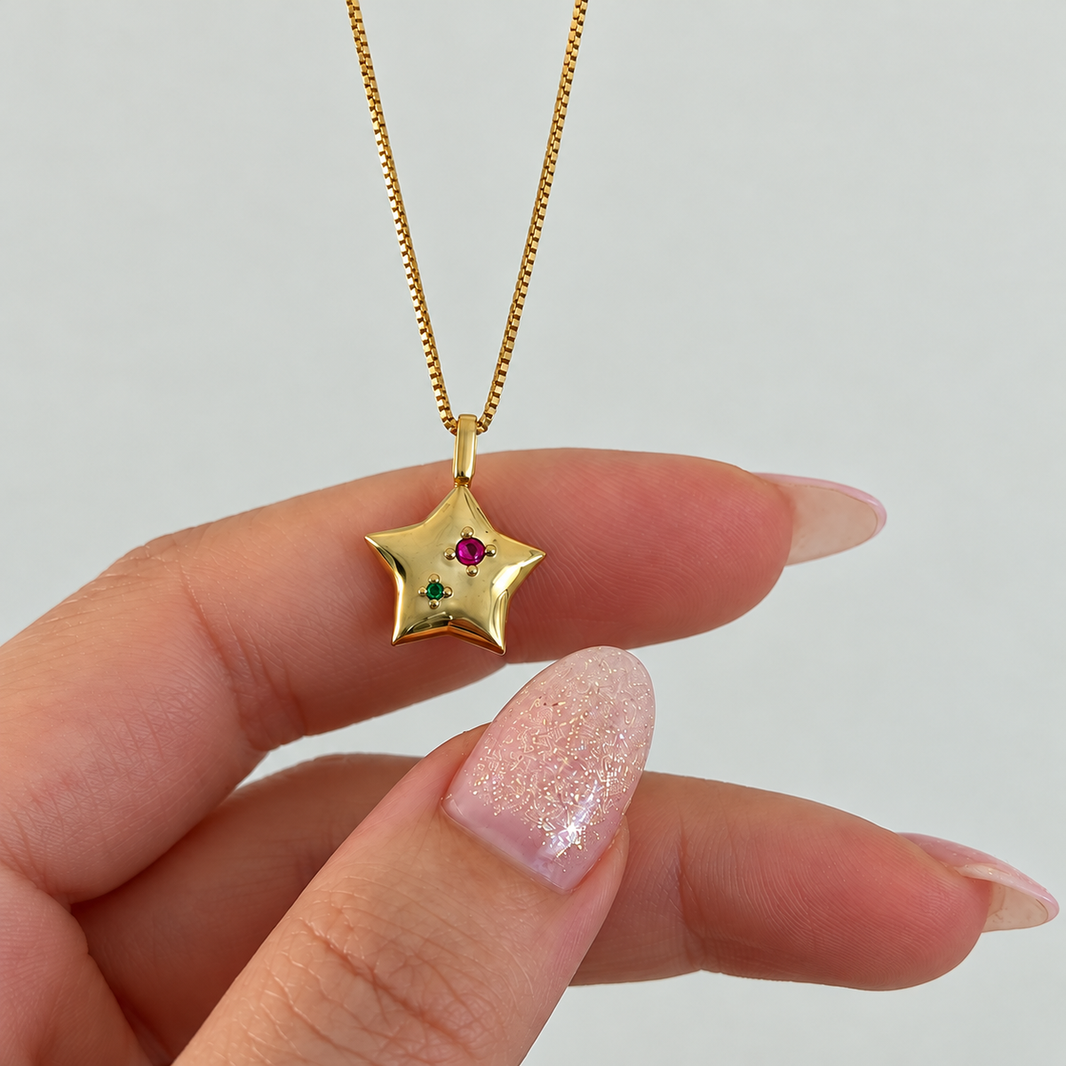 Kişiye Özel İki Doğum Taşlı Yıldız Kolye – Jeweliay Jewelry – 04